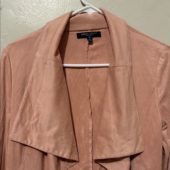 Romeo & Juliet Couture Pink Draped Suede Feel Blazer Medium - Picture 4 of 6